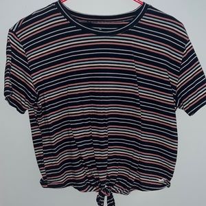 Striped Hollister Tee with Tie at the bottom!